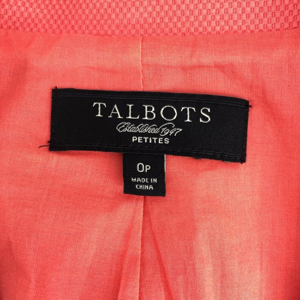 Red Talbots Coral Open Front Notched Collar Short… - image 6
